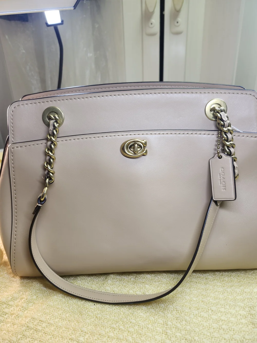 Coach Blush Leather Chain-Handle Shoulder Bag